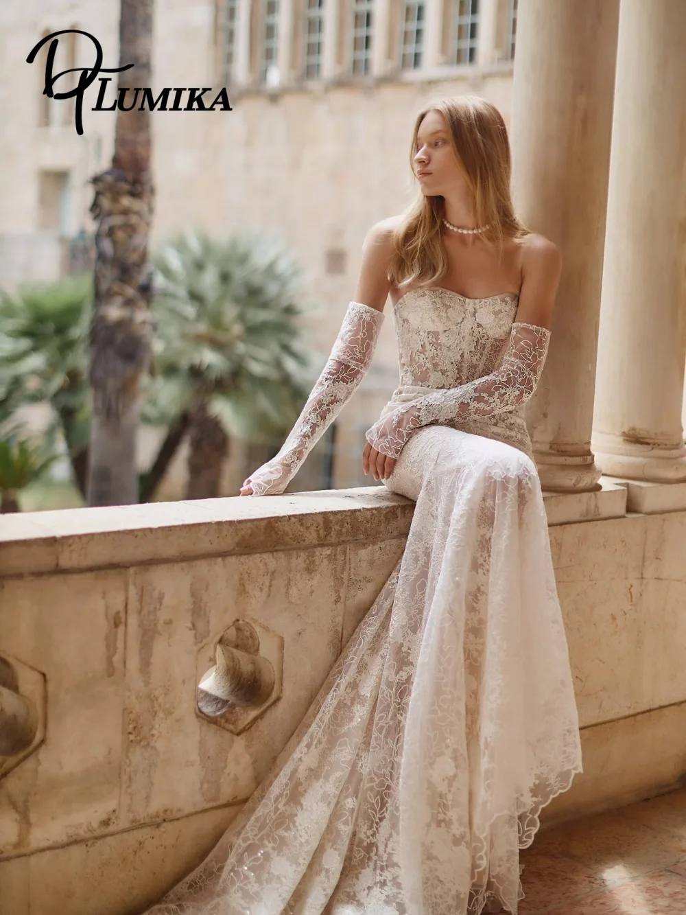 

Romantic Strapless Wedding Dress Elegant Lace Bridal Gown 2026 Sexy Sleeveless Applique Floor-Length Customized