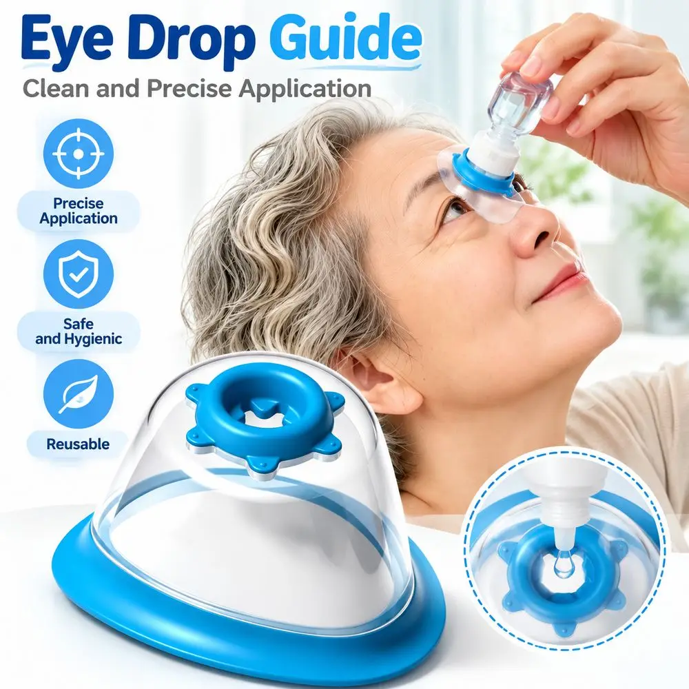 Reusable Eye Drop Guide Clean Application Precise Application Eye Dropper Tool Universal Fit for Fits Most Eye Drop Bottles