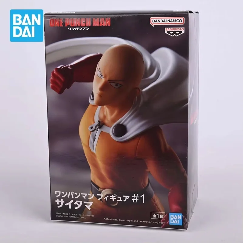 BANDAI Anime One Punch Man Saitama Genos figuras de acción estatua de Pvc modelo muñecas adorno coleccionable juguetes para niños regalos para niños