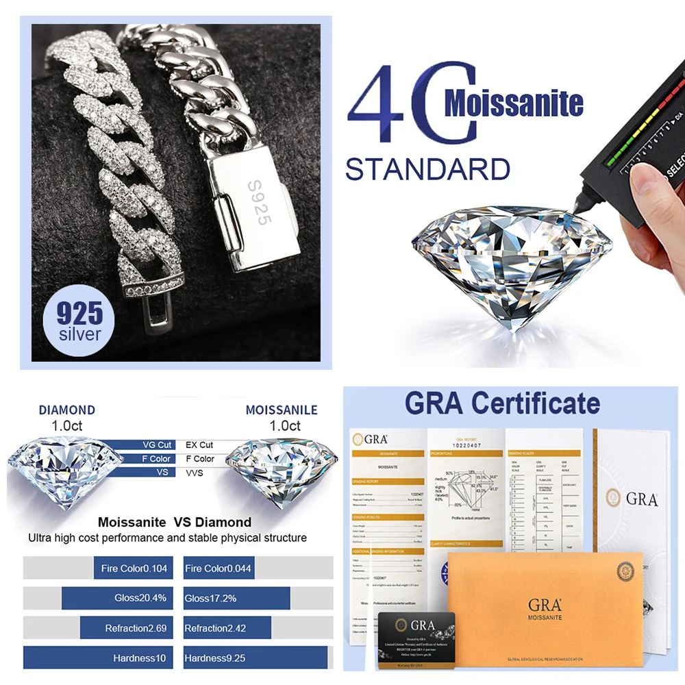 Imagem -06 - Real Moissanite Assista Strap e Cover Grupo Pode Passar Tester Diamante Mão de Pulso Cadeia Full S925 Prata Casi 5600