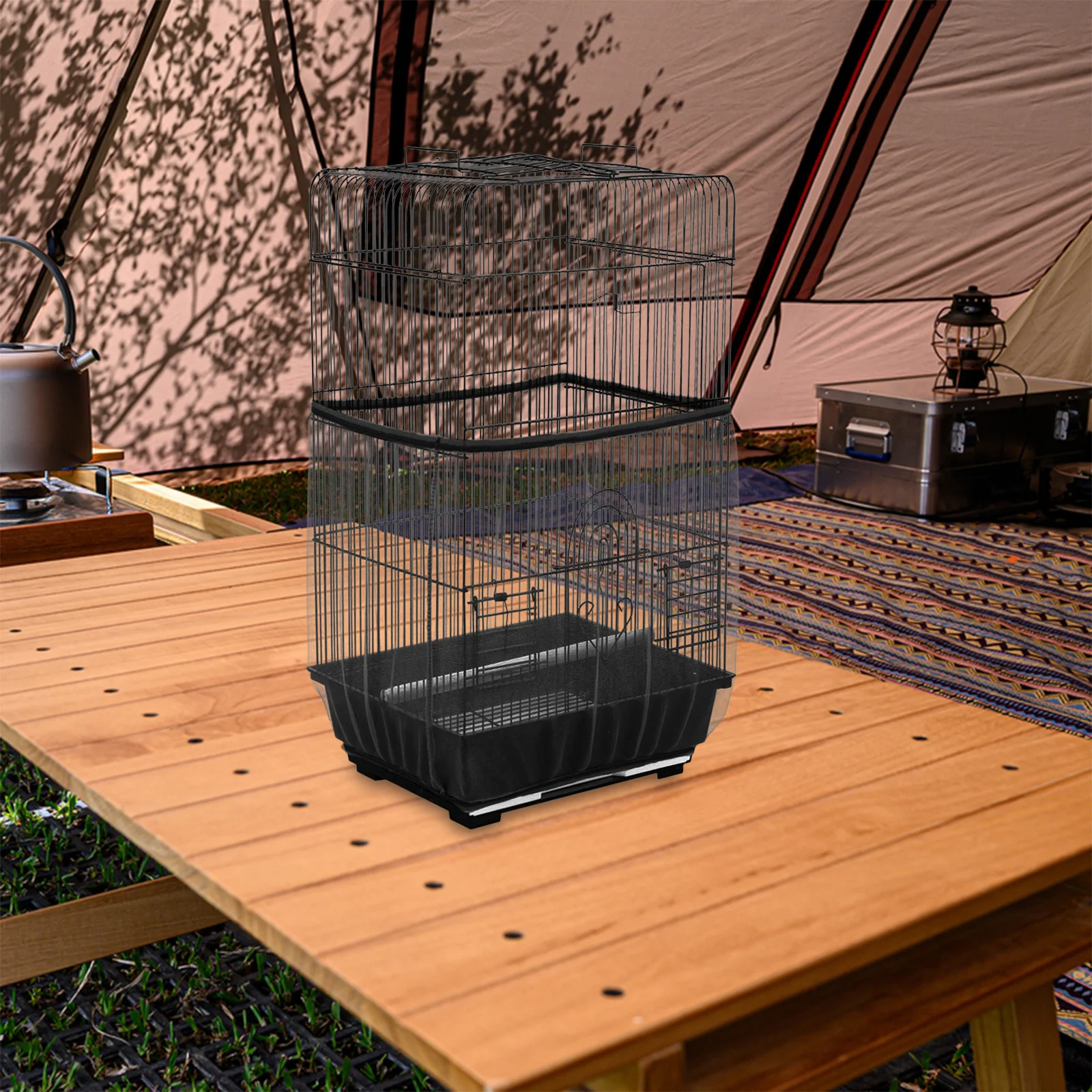 

2Pcs Birdcage Dust Cover Breathable Mesh Protective Net Universal Parrot Canary Cage Skirt Reusable Cover Birdcage Cather