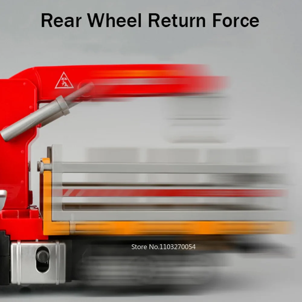 1:32 합금 목재 운송 크레인 장난감 모델 다이캐스트 트럭 문 열림 효과 사운드 라이트 풀백 차량 장난감 소년 선물