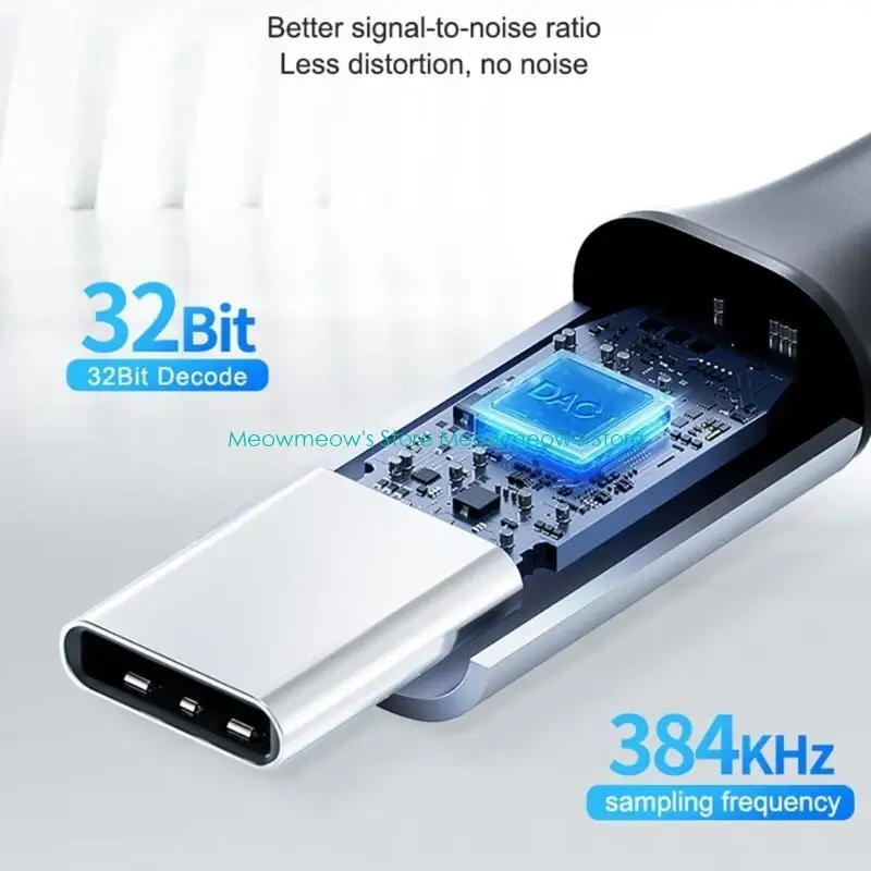 W91A USB C ~ 3PIN 마이크 케이블 3 핀 암 칩셋 20Hz-20KHz 주파수에서 C 유형 C 보조 케이블 코드 빌드