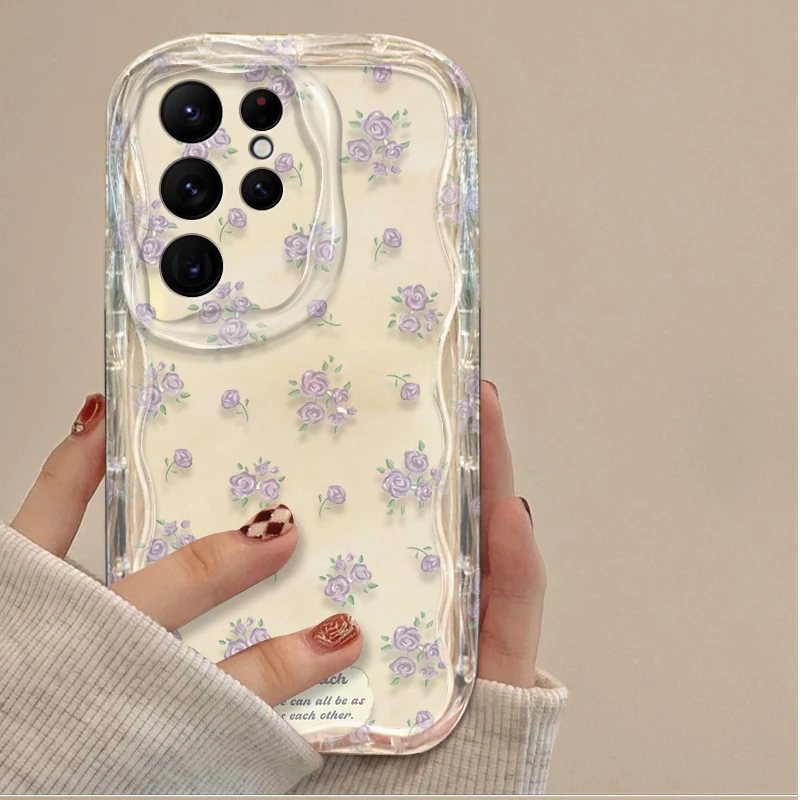 Simple Flower Rose Clear Case For Samsung Galaxy S25 S24 Ultra S23 S22 S21 Plus FE A56 A36 A26 A16 A06 A15 A25 A35 A55 5G Cover - náhled 3