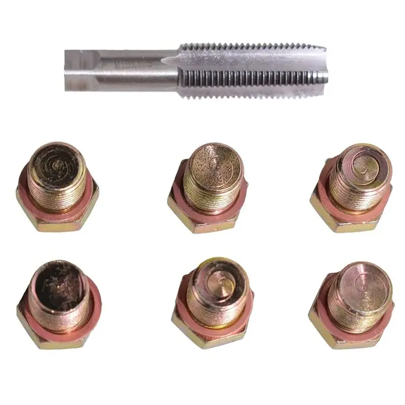 ABUI-Oil Drain Pan Thread Repair Tool Kit - M15 X 1.5MM Oil Pan Drain Plug Stripped Thread Fixer Set