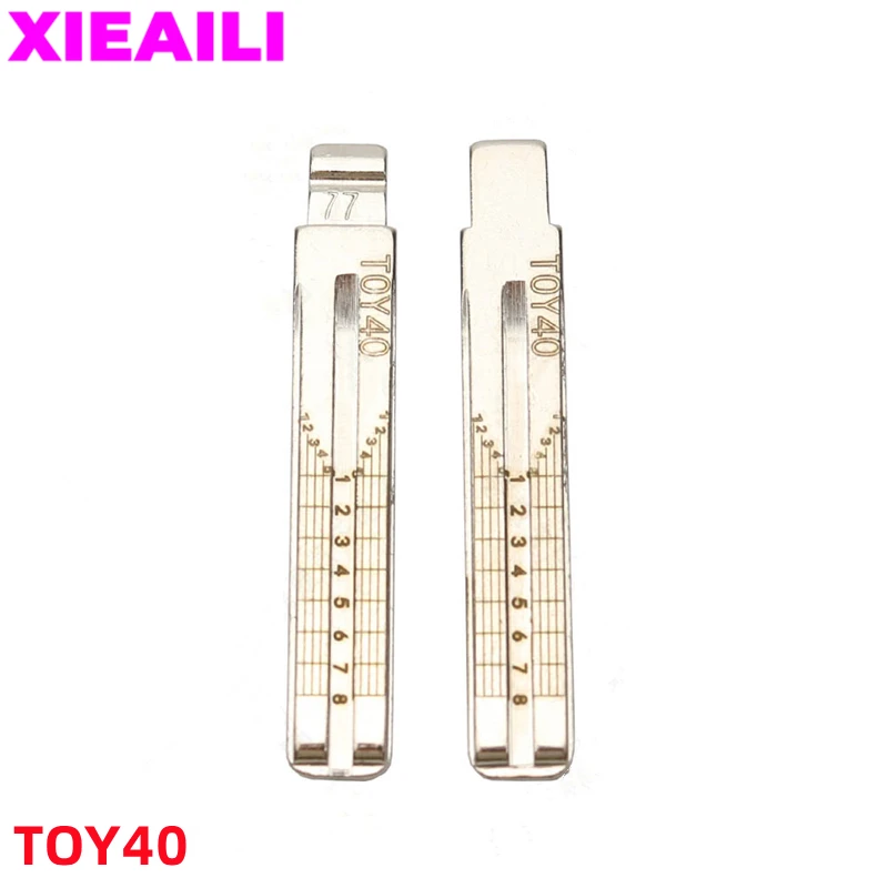 XIEAILI 5Pcs NO.77 TOY40 Engraved Line Key Blade Scale Shearing Teeth Uncut Key Blade For Lexus S618