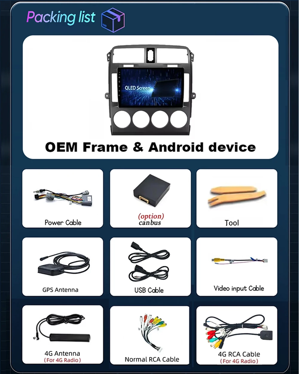 Car Radio Android For Kia Carnival UP GQ 2002 - 2006 Head Unit Multimidia Video Player Screen No 2din DVD QLED Screen Autoradio - view 4