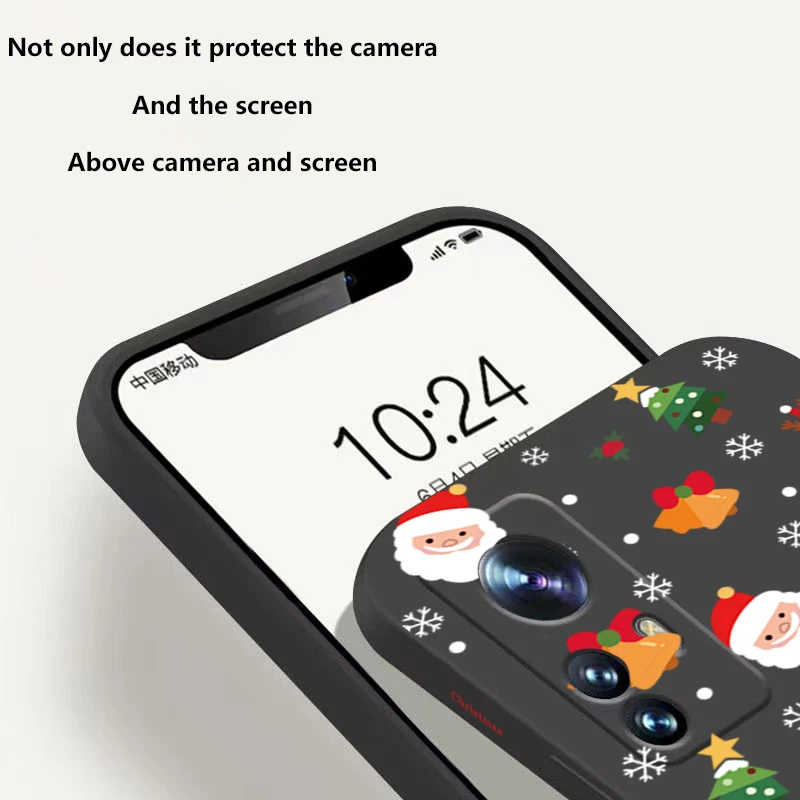 Funda de teléfono de silicona suave con patrón navideño para Xiaomi Redmi Note 14 13 12 Pro Plus 5G 12S 11 10 14C 13C 12C cubierta de TPU a prueba de golpes