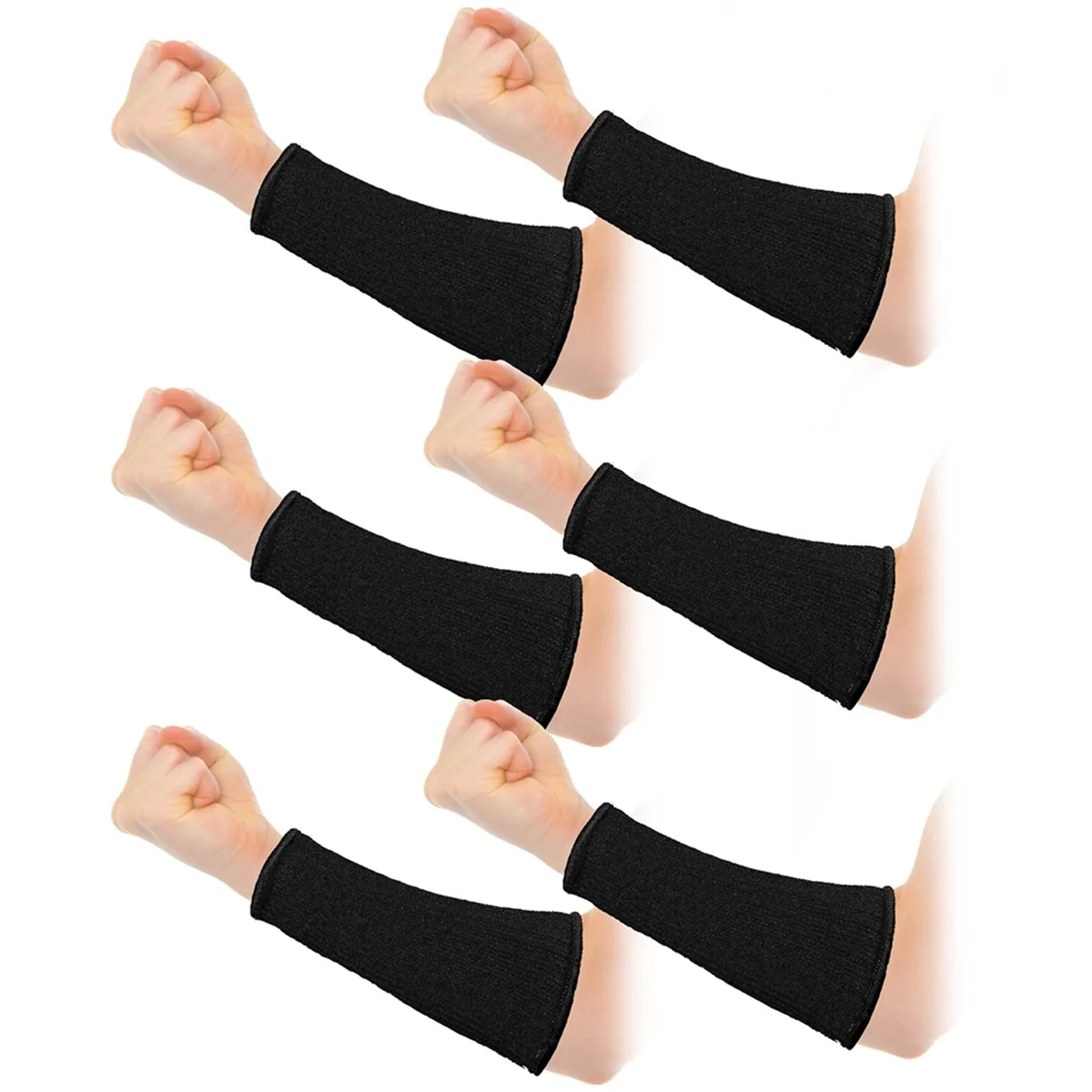 Protetores Resistentes ao Corte, Luva do Antebraço, Nível 5, Proteção contra Queimadura de Braço, Pele Fina, 3 Pares