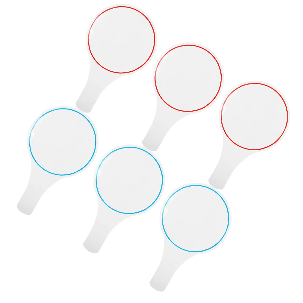 6pcs Dry Erase Scoreboard Paddle Mini Whiteboard for Classroom Voting Judges Competition Wiping Handheld Display