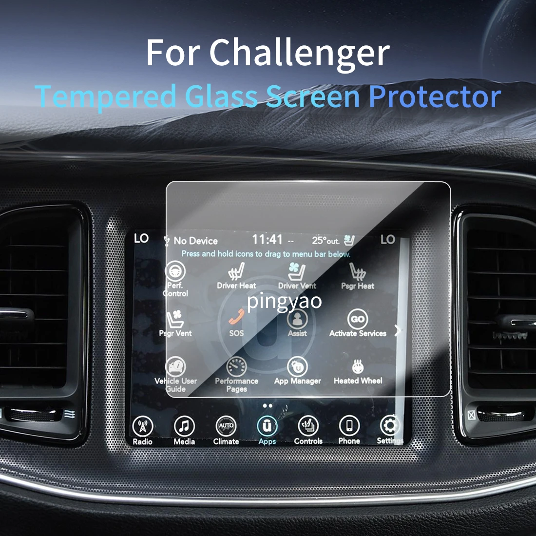 

Car Sticker Screen Protector Navigation Display Tempered Glass Protective Film Car Accessories Vehicle For24 dodge Challenger