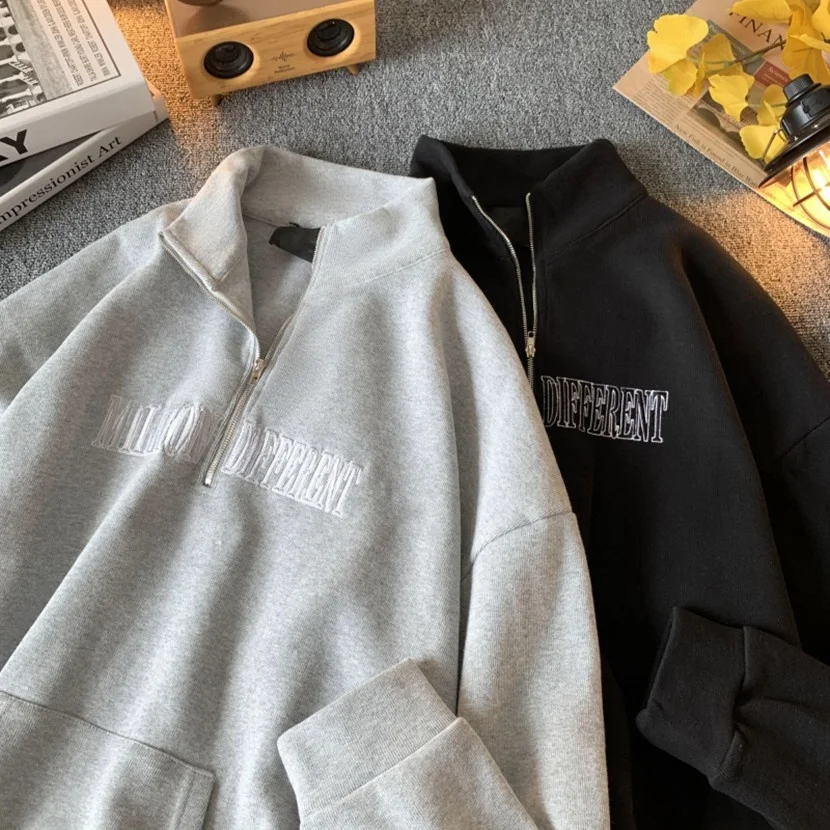 

Мужская толстовка оверсайз в уличном стиле, весна-осень, модная свободная спортивная куртка, повседневная мужская одежда, толстовка на молнии, уличная одежда