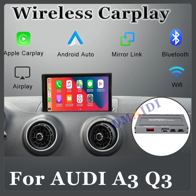 

Car CarPlay Wireless Connection Decoder Box Multimedia Original Screen Update For AUDI A3 Q3 MMI System