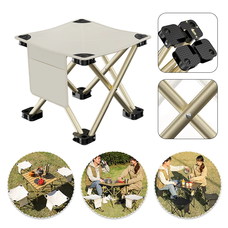 Portable Folding Chair Outdoor Mini Mazar Camping Fishing Picnic Beach Stool Seat Lightweight Bearing Strong Ride Comfort