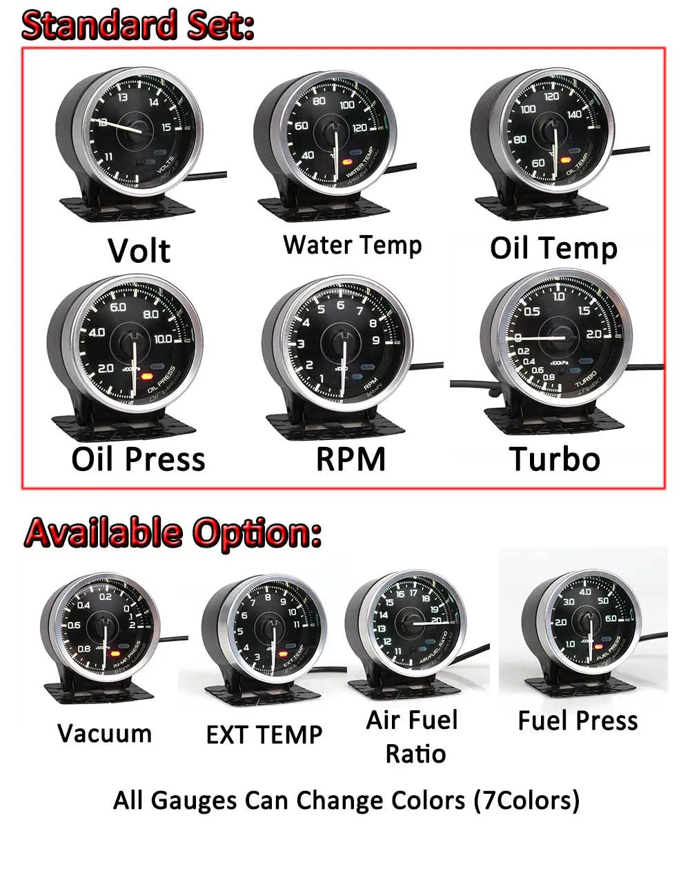 

Defii Advance A1 Defii Link System Daisy Chain Auto Gauge ZD + 6 датчиков Вольт Температура воды Температура масла Пресс масла Тахометр RPM Turbo