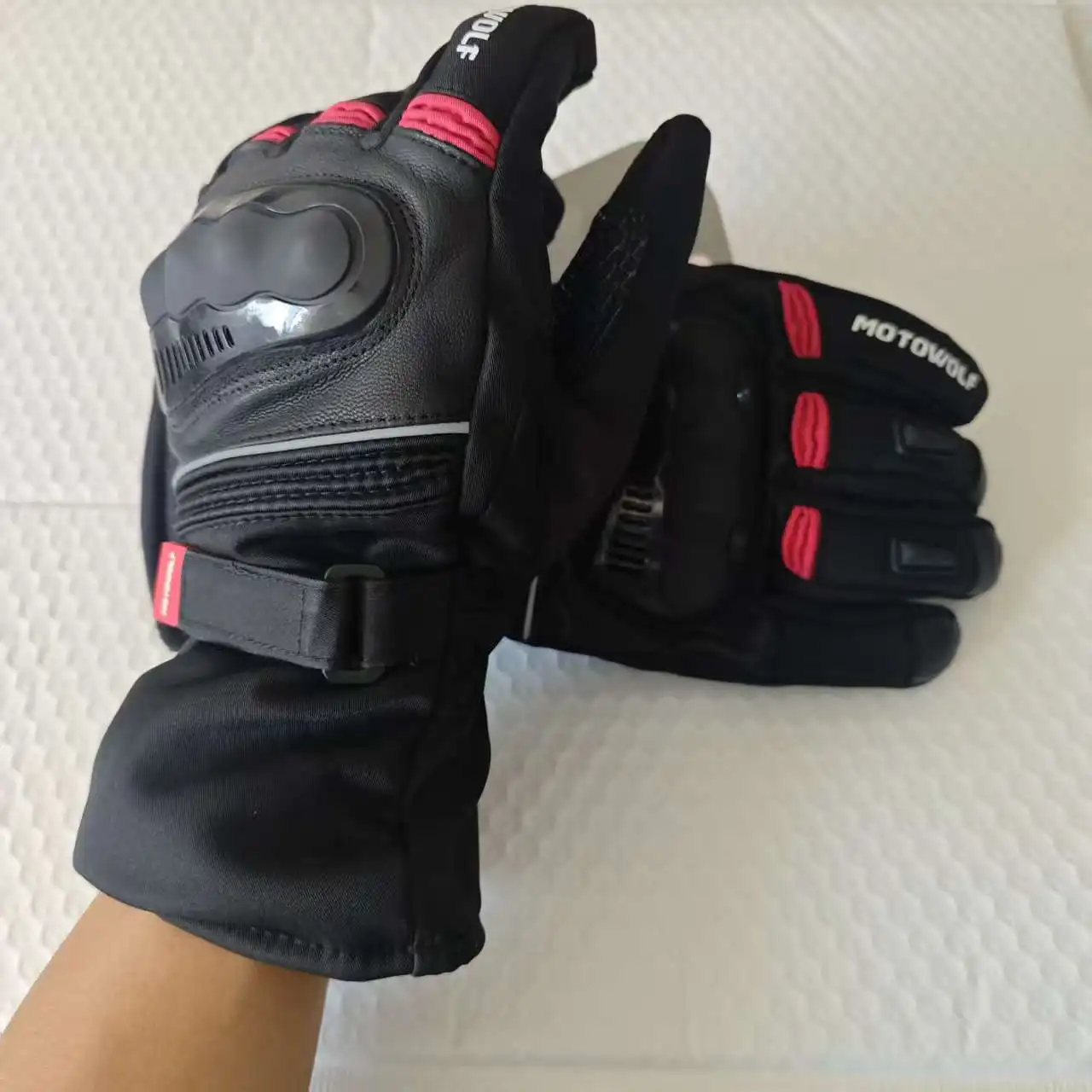 

Motowolf зимнее термовелосипедное мотоциклетное мужское и женское водонепроницаемое байкерское флисовое ветрозащитное кожаное мотооборудование для мотокросса Guantes