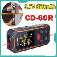 CIGMAN CD-60R 393Ft/120M Bilateral Red Laser Measure LCD Display with 6 Units Ft/in/M Angle Sensor Multiple Measure Mode