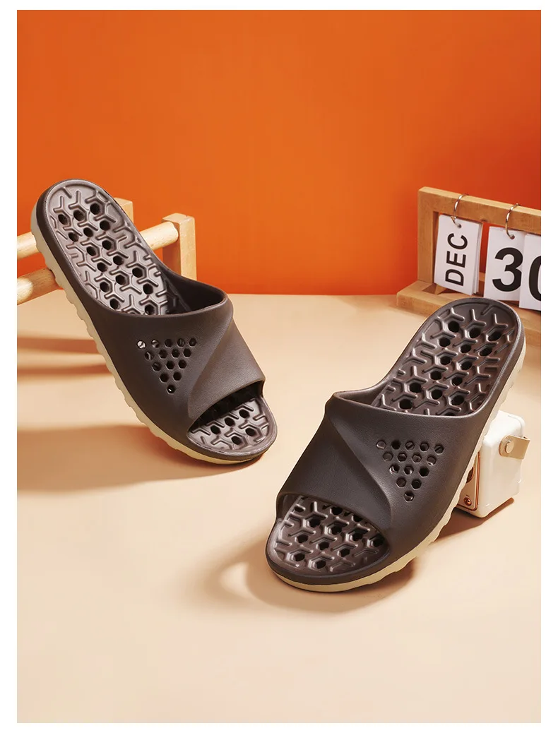 Pantuflas Antideslizantes para Parejas, para Baño, Interior y Exterior, Sandalias Planas de Verano, Pantuflas Suaves de EVA