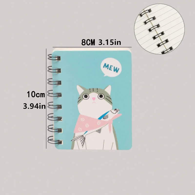 1PC A7 Coil book Cartoon Cute Student Diary Book Portable Pocket Notebook Thickened Line Notepad