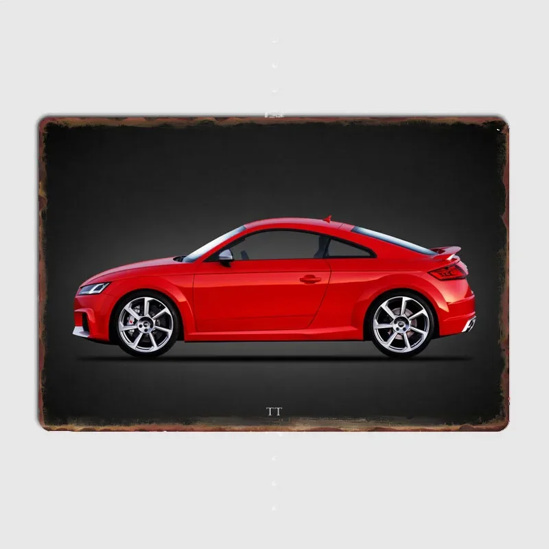 Red TT Coupe Classics Sports Car Metal Posters Club Home decoration Bedroom Bar Tin Sign Room decoration Wall Decor