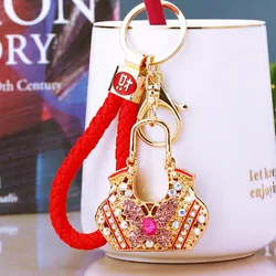 lovely handbag-shaped pendant keychain butterfly pattern