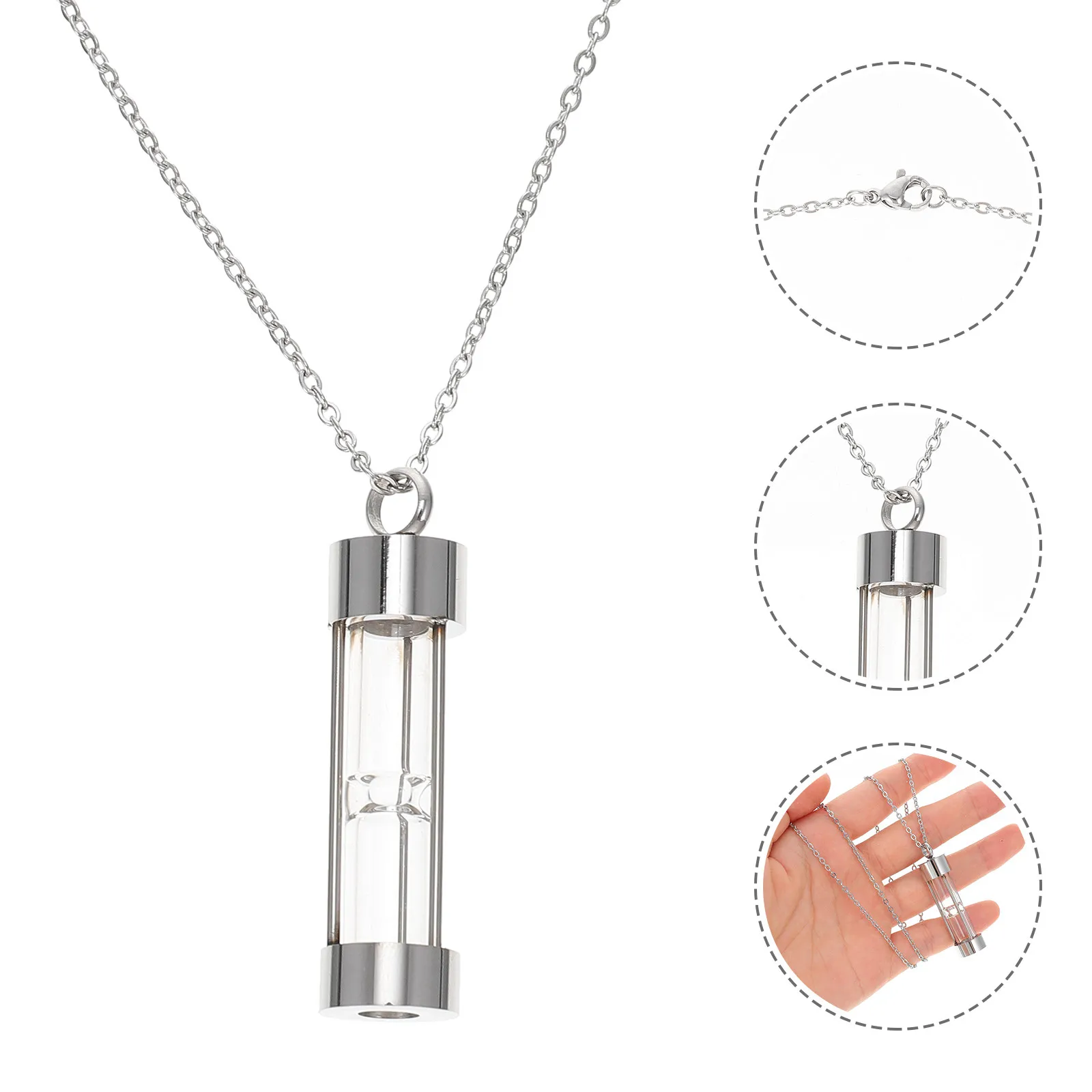 

Exquisite Stainless Steel Urn Necklace for Ashes Pet Cinerary Pendant Keepsake Memorial Jewelry Elegant Display Box Included