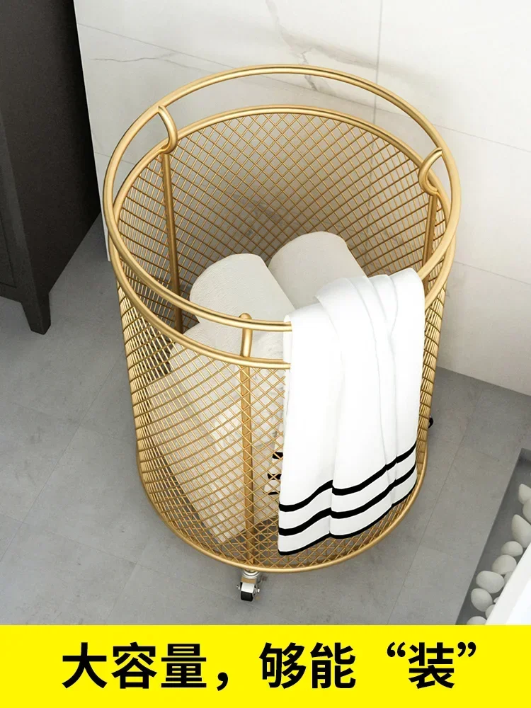 Household multifunctional light luxury dirty laundry basket storage basket bathroom waterproof cotton and linen fabric frame