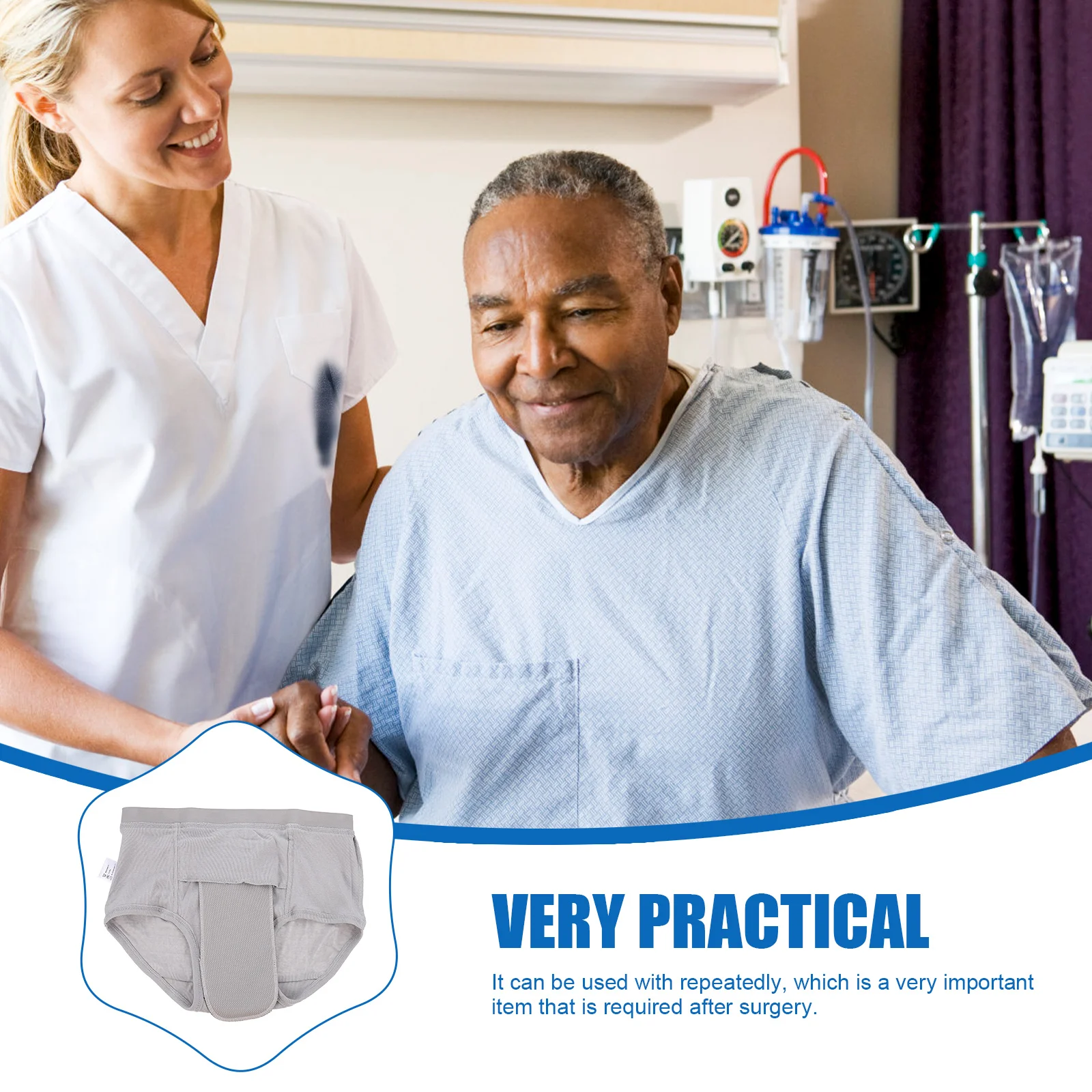 

Reusable Leakproof Adult Diapers Cloth Underwear for Elderly Men Women Elastic Waist Leg Gaps Size
