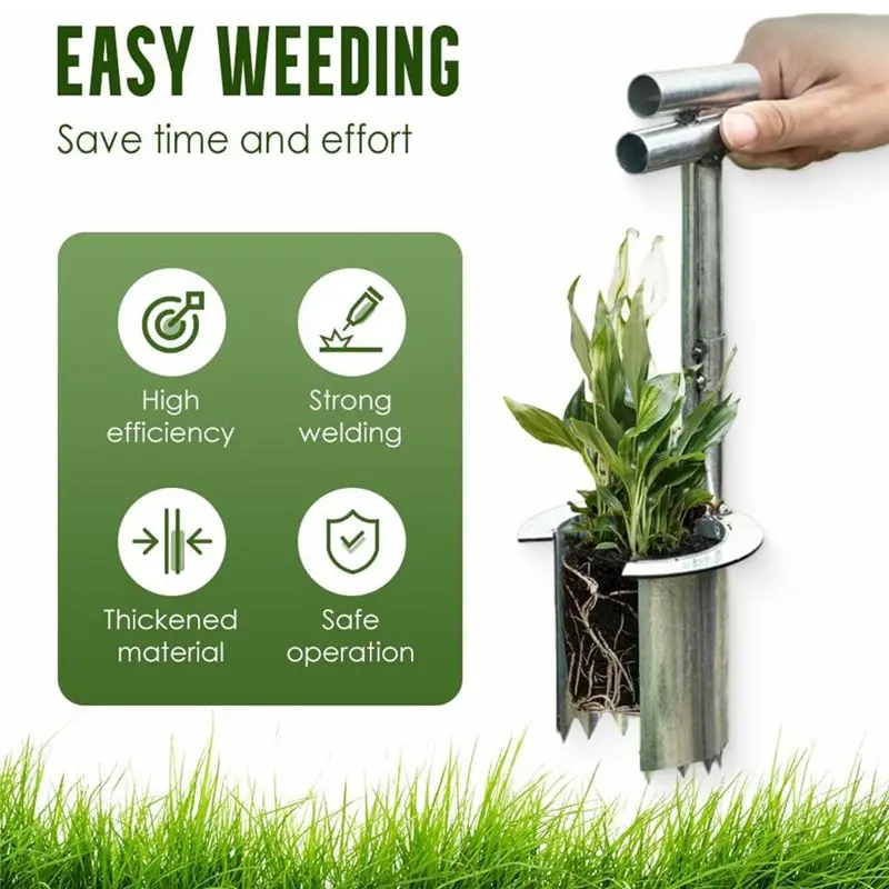 AB11-Bulb Planter Tool Stainless Steel, Garden Seedling Transplanter, Easy Seed & Bulb Planting Tool For Flowers, Vegetables