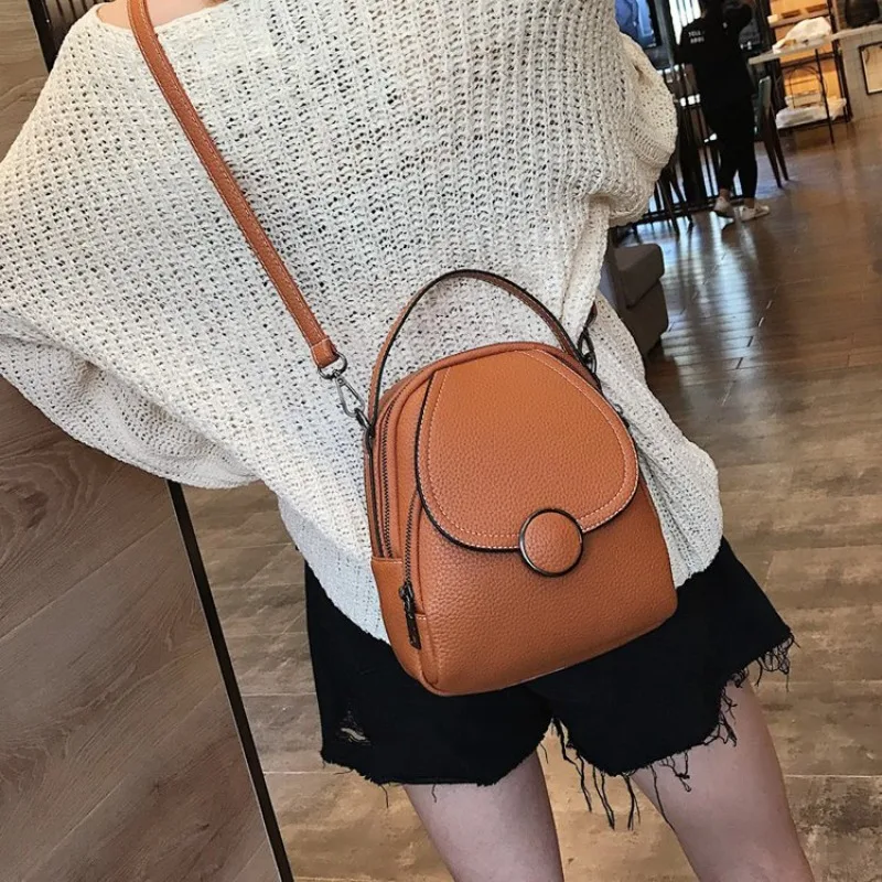 New Designer Fashion Women Leather Backpack Mini Soft Touch Multi-Function Small Backpack Female Ladies Shoulder Bag Wholesale