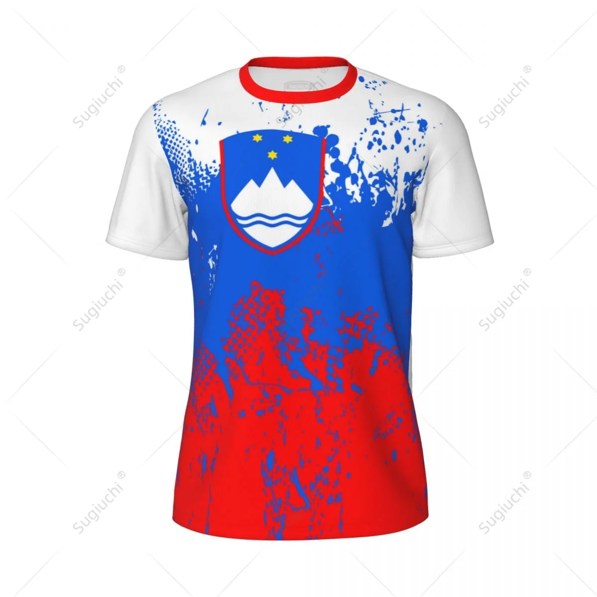 Exclusive design Slovenia Flag Grain 3D Printed Men For Running Bike Soccer Tennis Fitness Sports tshirt Mesh Fans Short T-shirt