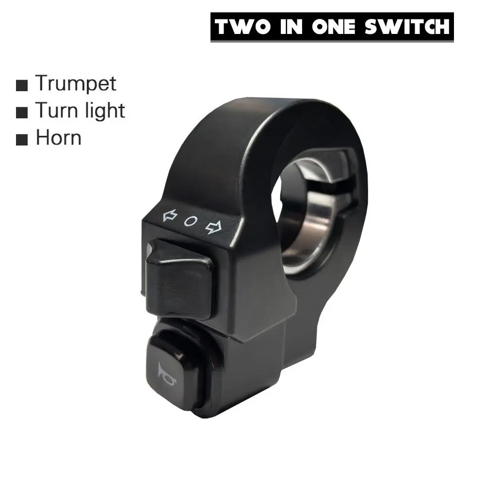 

22mm Motorcycle Handlebar Switch Turn Signal Horn 2 in 1 Switch On/Off Lights Retrofit Scooters Ebike Motorcycle Parts Equipment