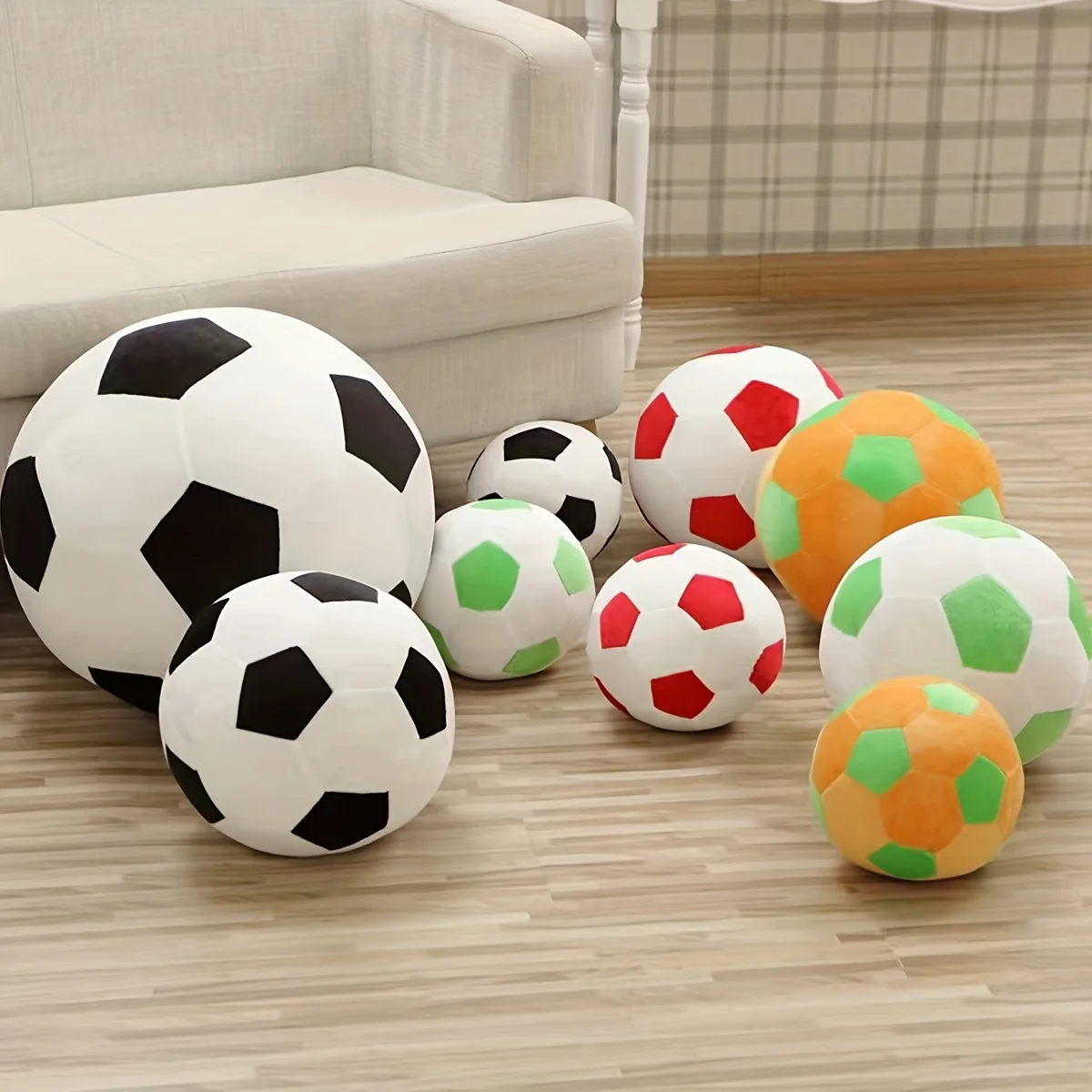 1 Fußball-Plüschtier in zufälliger Farbe für Hunde und Katzen zum Interagieren und Spielen – Detail 2