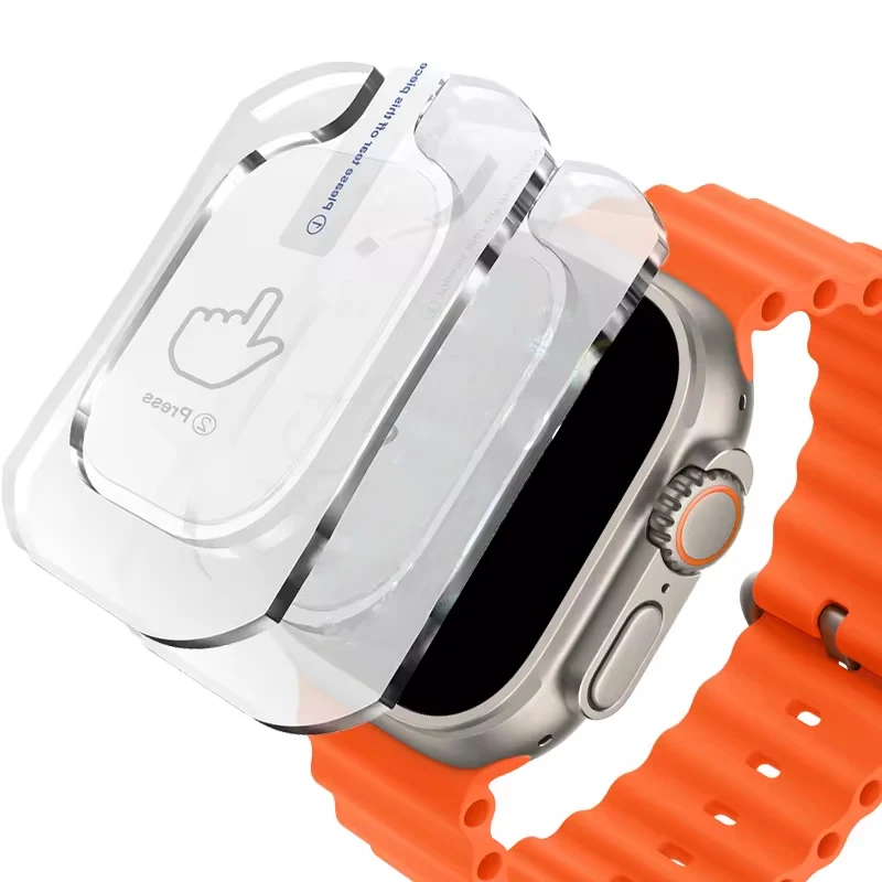 Tempered Glass Screen Protector For Apple Watch Ultra 49mm Anti-Scratch Auto Alignment Tool kit for iWatch Ultra2 HD Clear Film