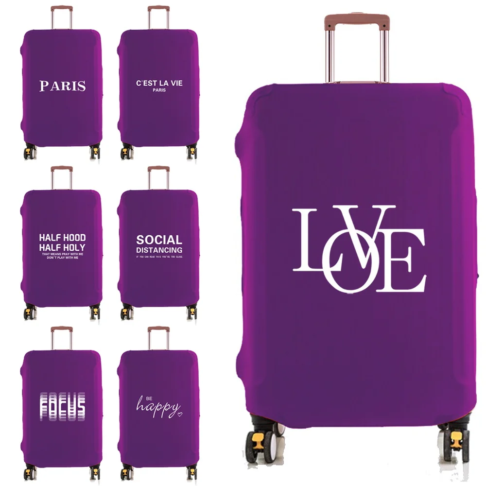 Travel Luggage Cover Trolley Protective Case Text Print Suitcase Elastic Dust Cover for 18\