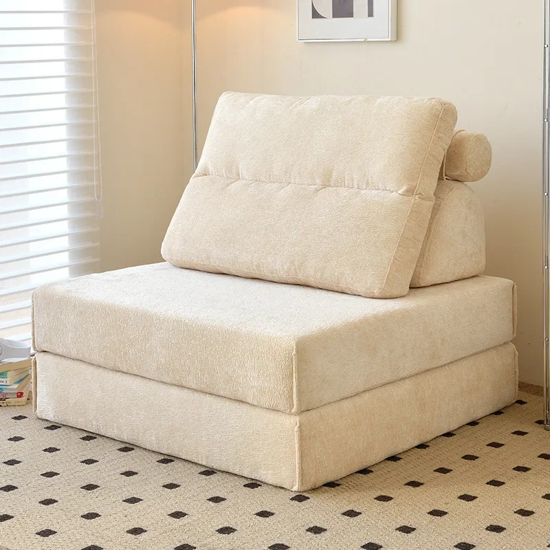 

Lazy Sofa Tatami Cream Wind Single Living Room Combination Square Module Tofu Block Fabric Sofa Furniture Living Room