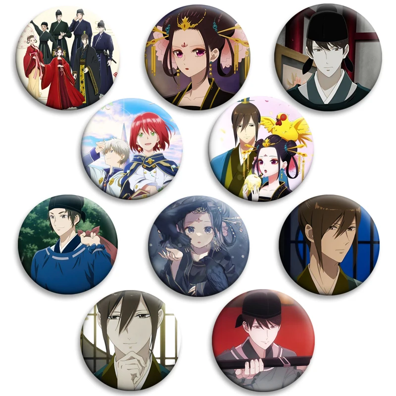 

Anime Raven of The Inner Palace Cartoon Creative Brooch Lapel Pin Round Badge on Backpack Clothes Decor Jewelry Accessories Gift