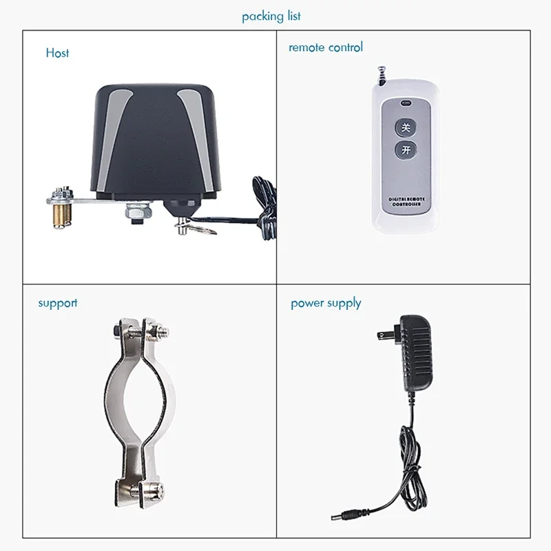 DC 12V Smart Valve Switch Remote Control Water/Gas Valve, 100M Long Range, Adjustable Bracket, Waterproof Shut Off Valve