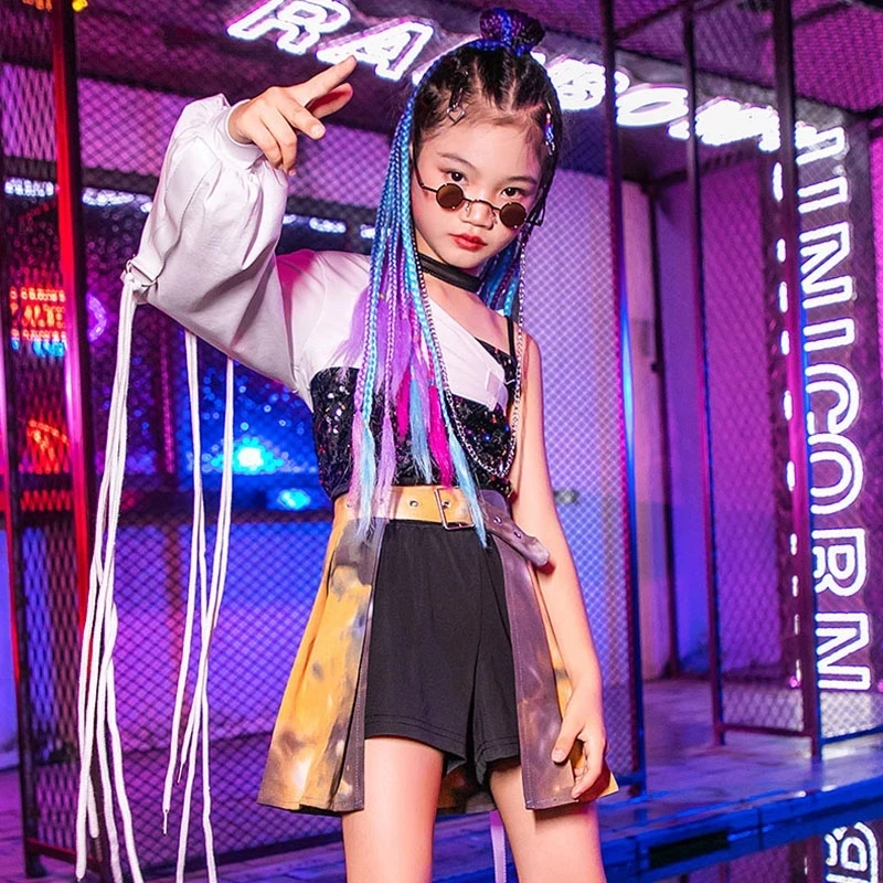 

Girls jazz dance stage performance girls fashion personality hip-hop costumes jazz dance costumes for girls Hip Hop Costumes