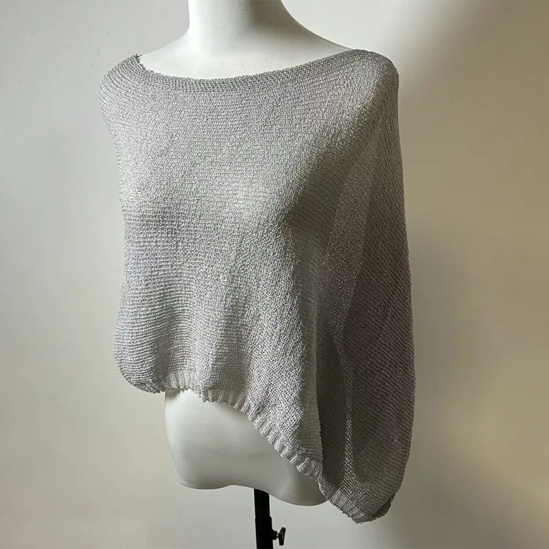 

Lightweight Breathable Knit Shawl for Women Spring Summer Wrap Casual Travel Capelet Easy To Fold