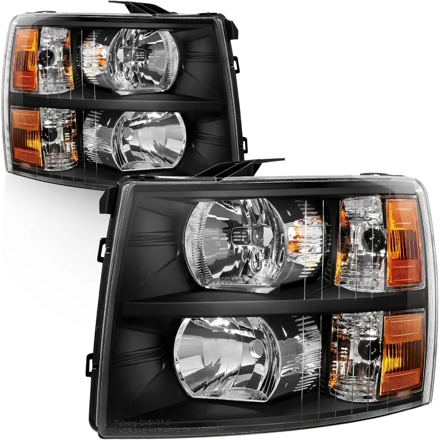 

Headlight Assembly Compatible with 20072013 Chevy Silverado 1500 and 20072014 Silverado 2500HD 3500HD Replacement Headlamp Pair