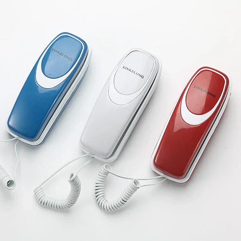 Mini Desktop Corded Landline Phone Fixed Telephone Wall Mountable Mute/Pause/Redial Functions For Home Hotel Office Bank