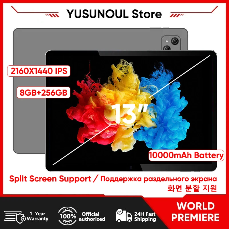 2024 New 13 Inch Large Screen 2160*1440 IPS 10000mAh Battery 8GB+256GB Phone Call 5G WIFI Google Play tablet Laptop Kids tablet