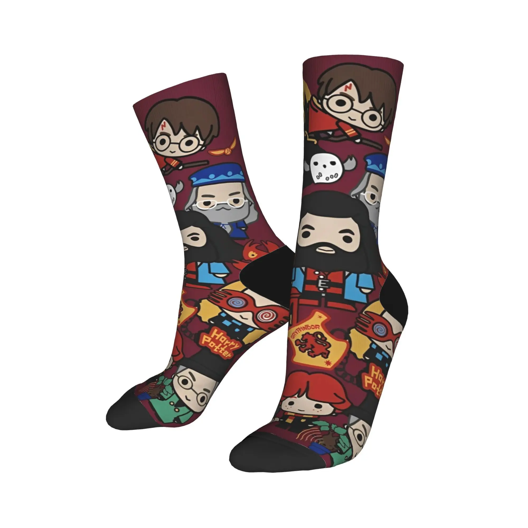 Harrys potters magic school Theme Crew Socks Merch for Women Men Cozy Dress Socks