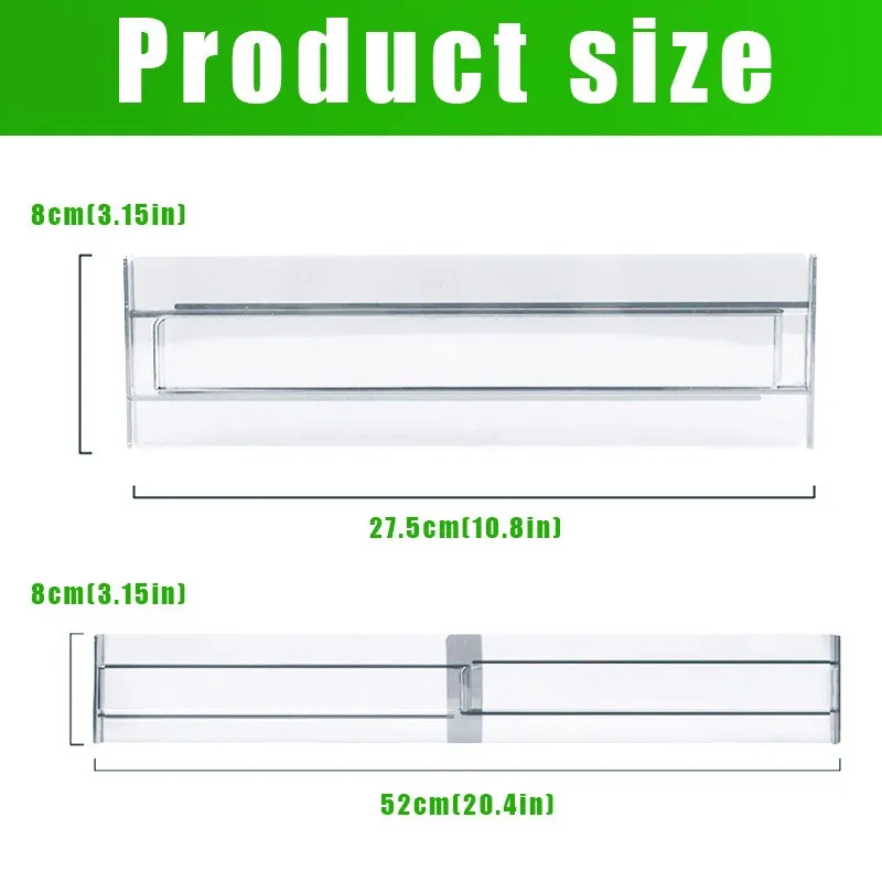 

ABBO-10Pack Регулируемый ящик для комода, пластиковый органайзер-разделители для столовых приборов, посуды, косметики, нижнего белья, офисных принадлежностей