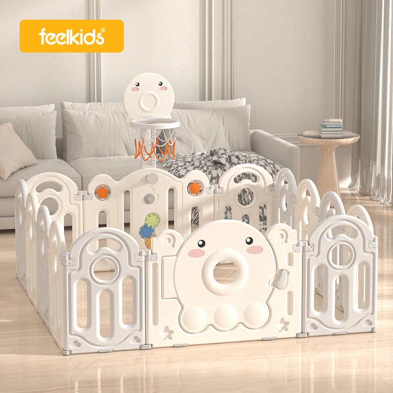 

Toddler Indoor Children Fence Folding Play Pen Large Play Yard Safety Plastic Fence Kids Baby Playpen With Slides and Swings