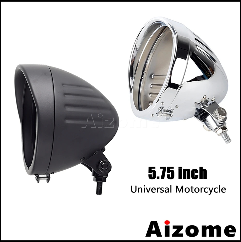 

5.75 inch Retro Headlight Bucket Shell Steel Head Lights Housing Universal Motorcycle Lighthouse For Chopper Bobber Cafe Racer