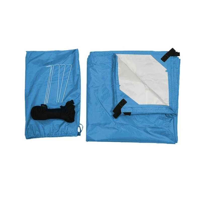 3*3m Luifel met Ondersteunende Paal Touw Haringen Waterdichte Tent Val Zon Onderdak Zilveren Coating Tuin Strand zonnescherm Camping Mat