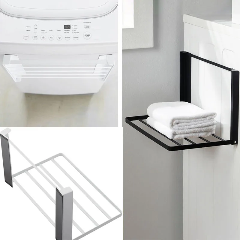 Magnetic Storage Rack Folding Clothes Towel Hangers Clothes Drying Rack Magnetic Folding Shelf For Laundry Room Bathroom Kitchen