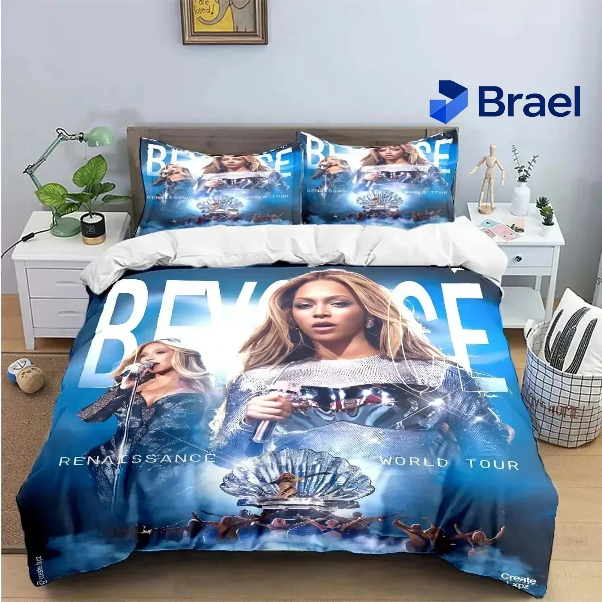 Exquisite Pop Female Singer B-Beyonce Bedding Set Boys Girls Twin Queen King Size Duvet Cover Pillowcase Bed Boys Adult Home Tex